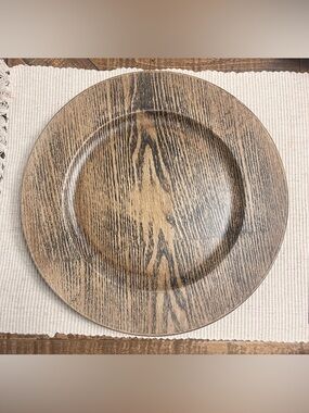 Hobby Lobby Faux Wood Walnut Rustic Wedding Plate Chargers